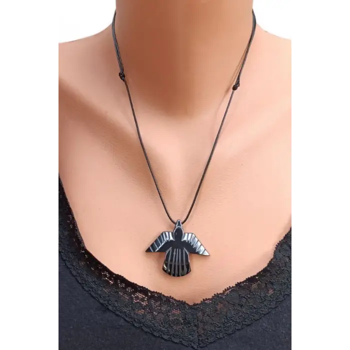 Uçan Kuş Figürü Hematit Kolye 408-1