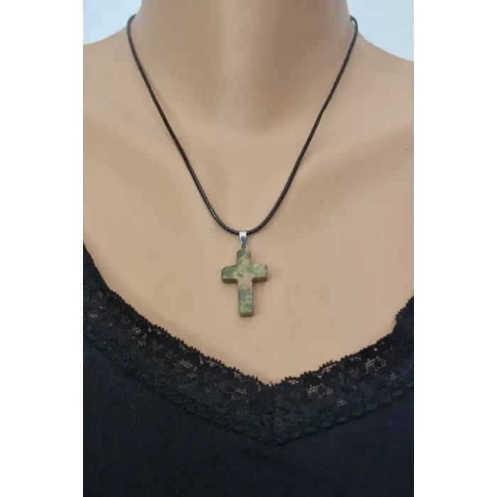 Unakit Taşı Haç Kolye 104-10