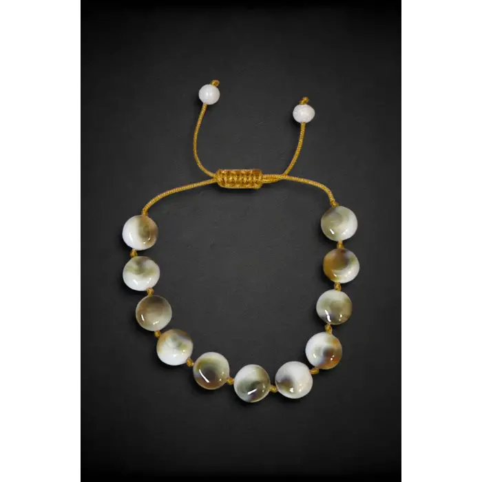 Üst Kalite Yılancık Taşı Bileklik Makrome Ayarlı 340-3