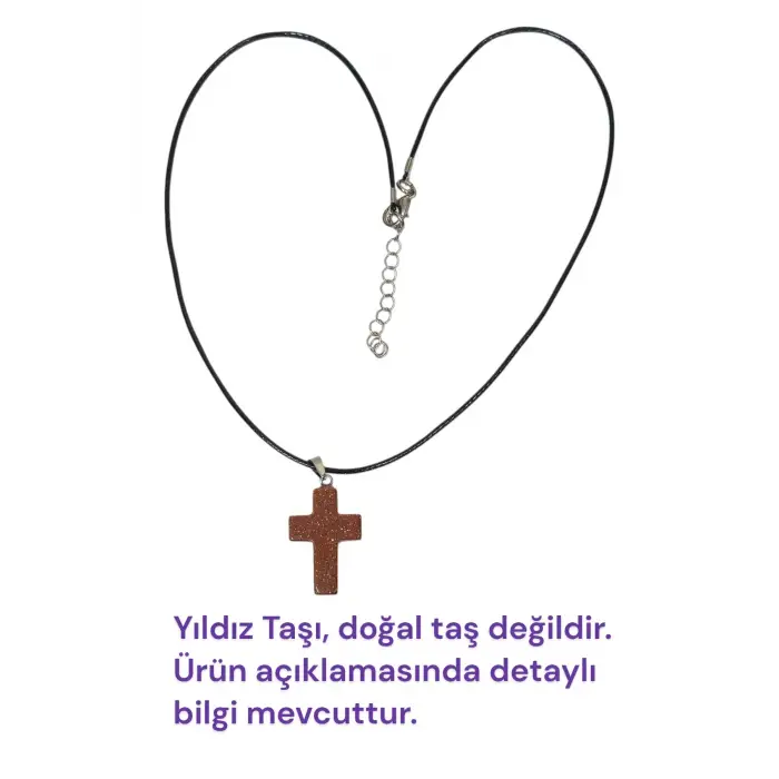 Yıldız Taşı Haç Kolye 534-2