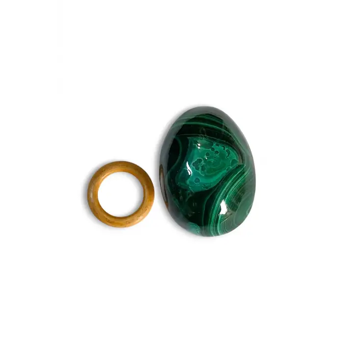 Yumurta Kesim Doğal Malahit Dekoratif Parça Malakit 6MY