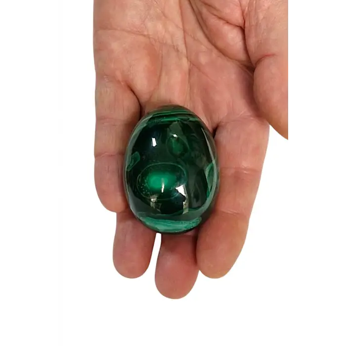 Yumurta Kesim Doğal Malahit Dekoratif Parça Malakit 6MY