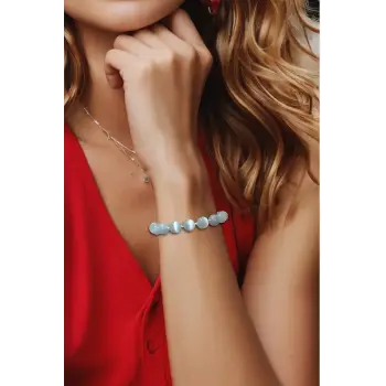 10 mm Beyaz Selenit Bileklik Makrome Ayarlı 315-3