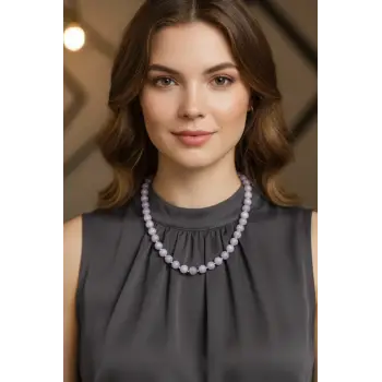 10 Mm Pembe Kunzit Kristali Fonksiyonel Kolye 601-2