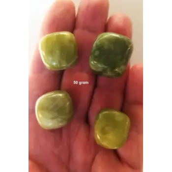50 Gram Doğal Nefrit Yeşim Tamburlu Parçalar 461