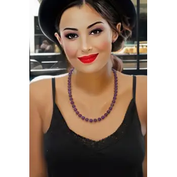 50 CM Ametist Kolye, Araları Labradorit 319-3