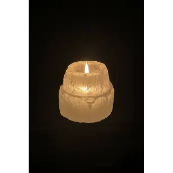Doğal Beyaz Selenit Tealight Mumluk 44