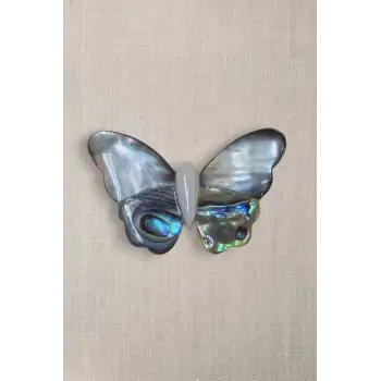 Abalon Shell Kelebek Motifi Sedef Broş BR10-12