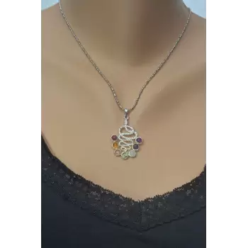7 Çakra Taşlı Kolye Yılan Motifli 236-C3