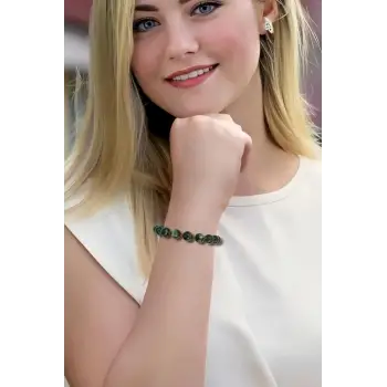 8Mm Seraphinite, Serafinit Bileklik Makrome Ayarlı 531-1