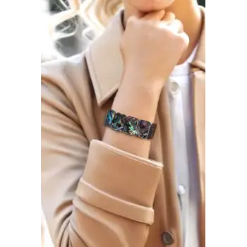 Abalone Shell Süper Renkli Sedef Bileklik 545-3