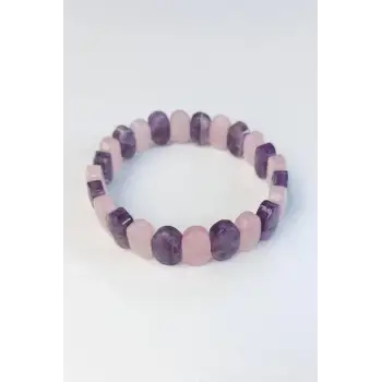 Ametist Pembe Kuvars Bileklik 626