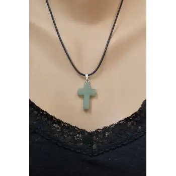 Aventurin Taşı Haç Kolye 104-5