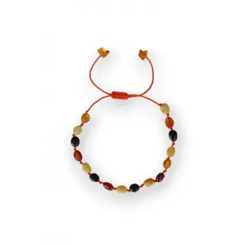 Baltık Kehribarı Bileklik, Makrome Ayarlı 669-2