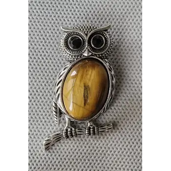 Baykuş Motifi Kaplangözü Broş BR10-7