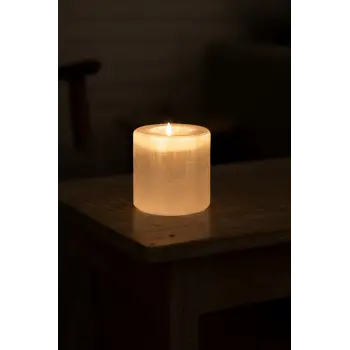 Beyaz Selenit Mumluk 8 Cm Tealight Mumluk
