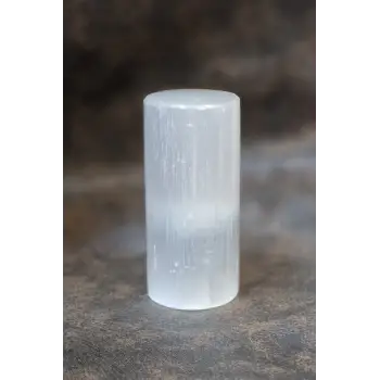 Beyaz Selenit Yoga Meditasyon Reiki Uyumlama Silindiri 8 Cm