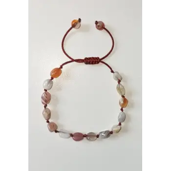 Botswana Akik Bileklik Makrome Ayarlı 470-2