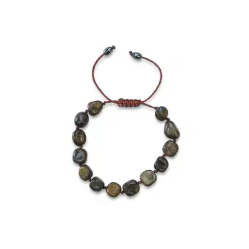 Bronzit Taşı Bileklik, Makrome Ayarlı 306-4