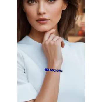 Cam Nazar Boncuğu Bileklik Makrome Ayarlı 336-3