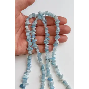 Doğal Akuamarin Kırıktaş Dizi - 80 cm.