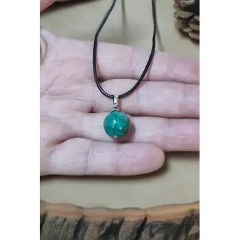 Doğal Amazonit Taşı Kolye 328-3