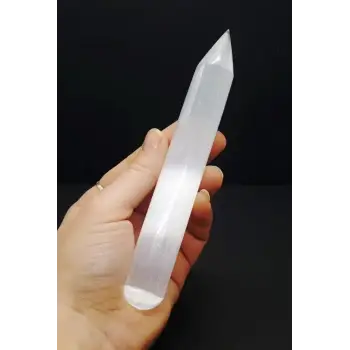 Doğal Beyaz Selenit Kristali Masaj Çubuğu