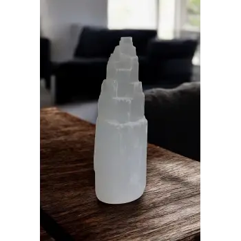 Doğal Beyaz Selenit Kule 15 CM