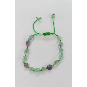 Doğal Florit Bileklik Makrome Ayarlı 663-4