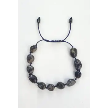 Doğal İyolit Bileklik, Makrome Ayarlı 670-4