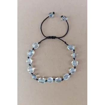 Doğal Kristal Kuvars Bileklik Makrome Ayarlı 453-3