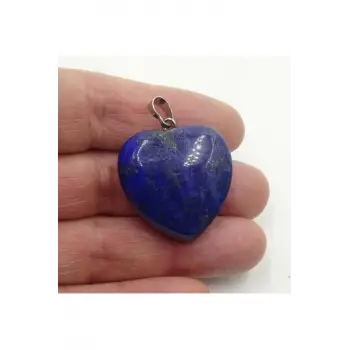 Doğal Lapis Taşı Kolye Ucu - Kalp Kesim 209-2