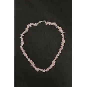 Doğal Pembe Kuvars Kolye Kırıktaş 428