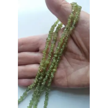 Doğal Peridot Zeberceti İnce Kırıktaş Dizi-90 cm