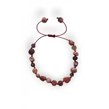 Doğal Rodokrosit Bileklik Makrome Ayarlı 634-2