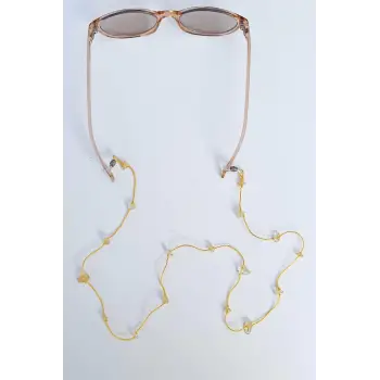 Doğal Sitrin Taşlı Gözlük İpi 129-7