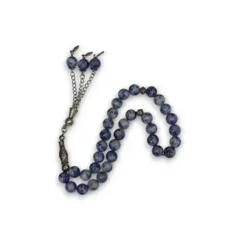 Doğal Taş Mavi Kuvars Tesbih 8mm Küre Kesim 221-3