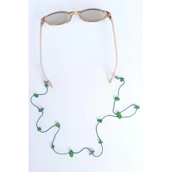 Doğal Yeşim Taşlı Gözlük İpi 129-6