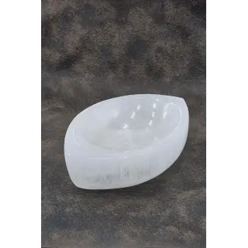 Enerji Çanağı Beyaz Selenit Oval Kase 45OV