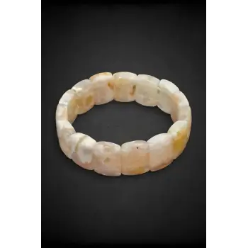 Flower Agate Çiçek Akik Bileklik Elastik Yapılı 528-2