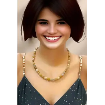 Fosil Mercan Doğal Taş Kolye 352-3