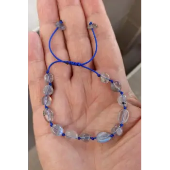 Işıltılı Labradorit Bileklik Makrome Ayarlı 410-3