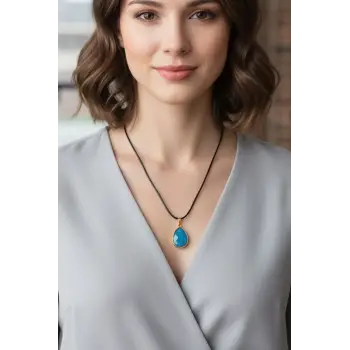 Kaliteli Apatit Doğal Taş Kolye 301-4