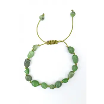 Kanada Yeşimi Bileklik, Makrome Ayarlı 527-1