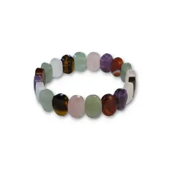 Karışık Taşlı Elastik Bileklik Ametist Akik Aventurin Pembe Kuvars Kaplangözü 452-2
