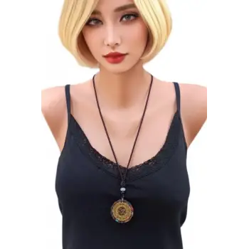 Karışık Taşlı, Ohm Sembollü Orgonit Kolye 429-4