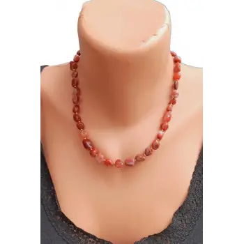 Karnelyan Akik Kolye Doğal Taş 429-3