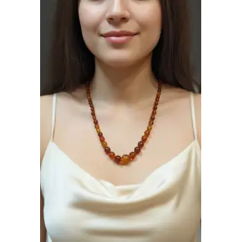 Karnelyan Akik Kolye - El İşi Süzme Tasarım 413-5