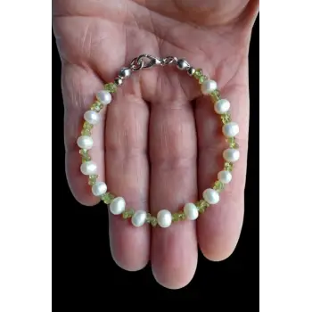 Kültür İncisi Ve Peridot Bileklik 675-4