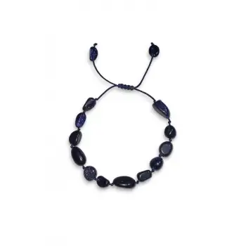 Lacivert Yıldıztaşı Bileklik Makrome Ayarlı 418-4